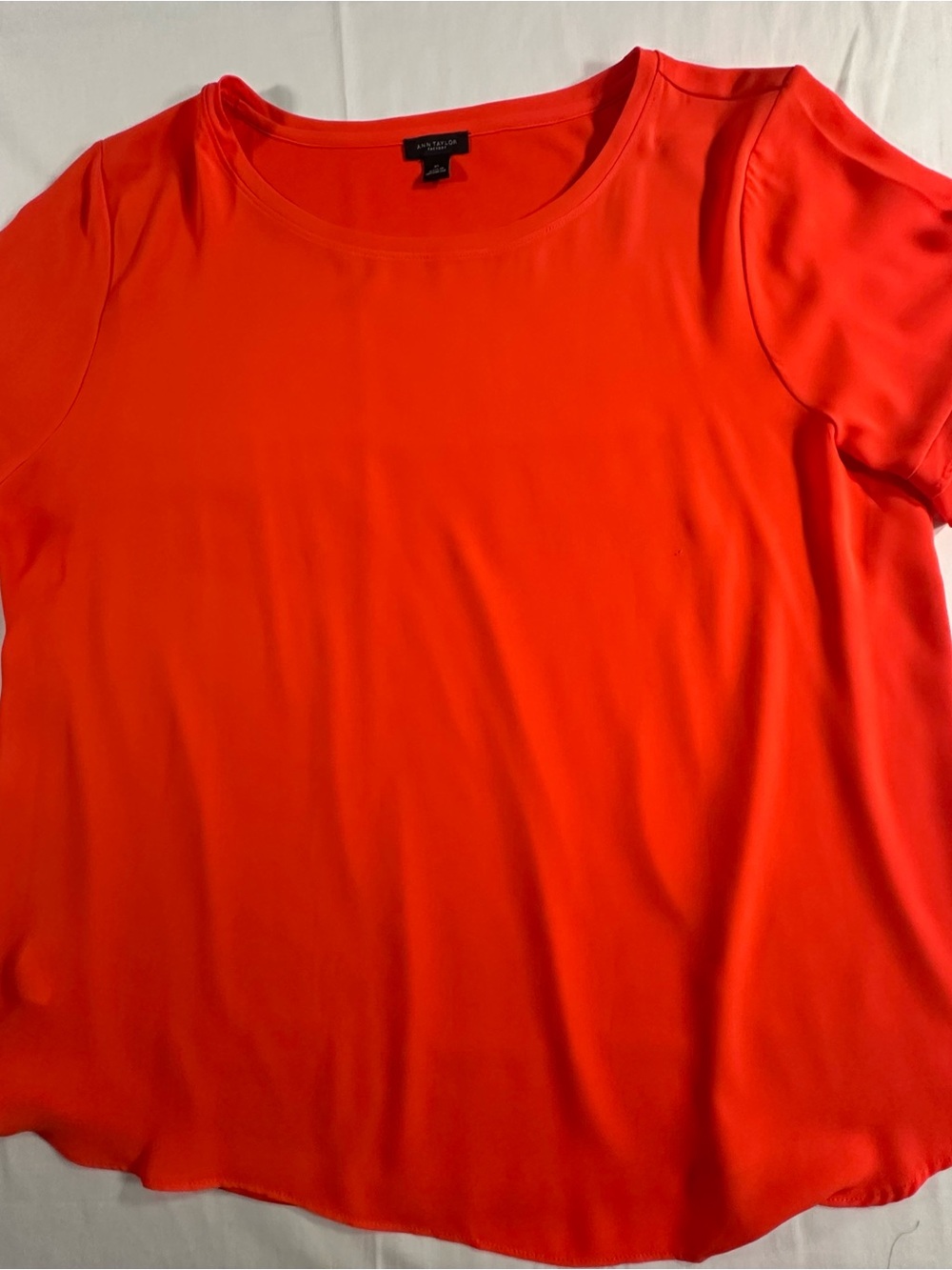 Ann Taylor Women's Orange Short Sleeve Top business casual Y2K